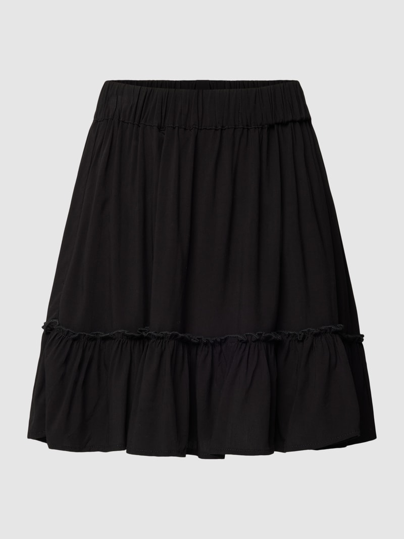 Minirock mit floralem Muster in schwarz