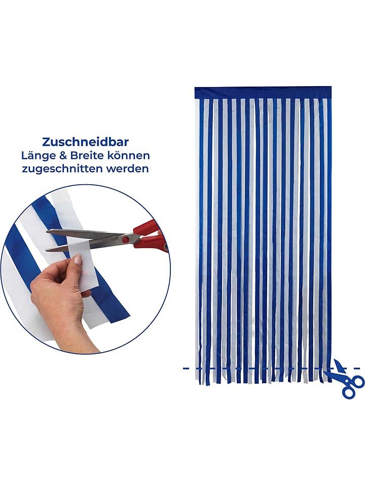 Wenko Türvorhang in Blau/ Weiß - (L)200 x (B)90 cm günstig kaufen onesize