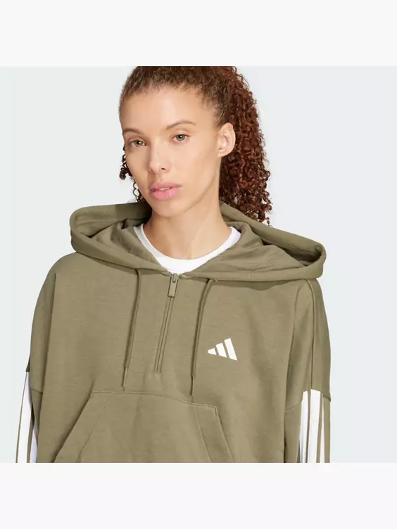 adidas Essentials 3-Streifen French Terry Quarter-Zip Hoodie