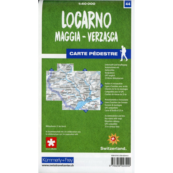 Locarno / Maggia - Verzasca 44 Wanderkarte 1:40 000 matt laminiert - Wanderkarte