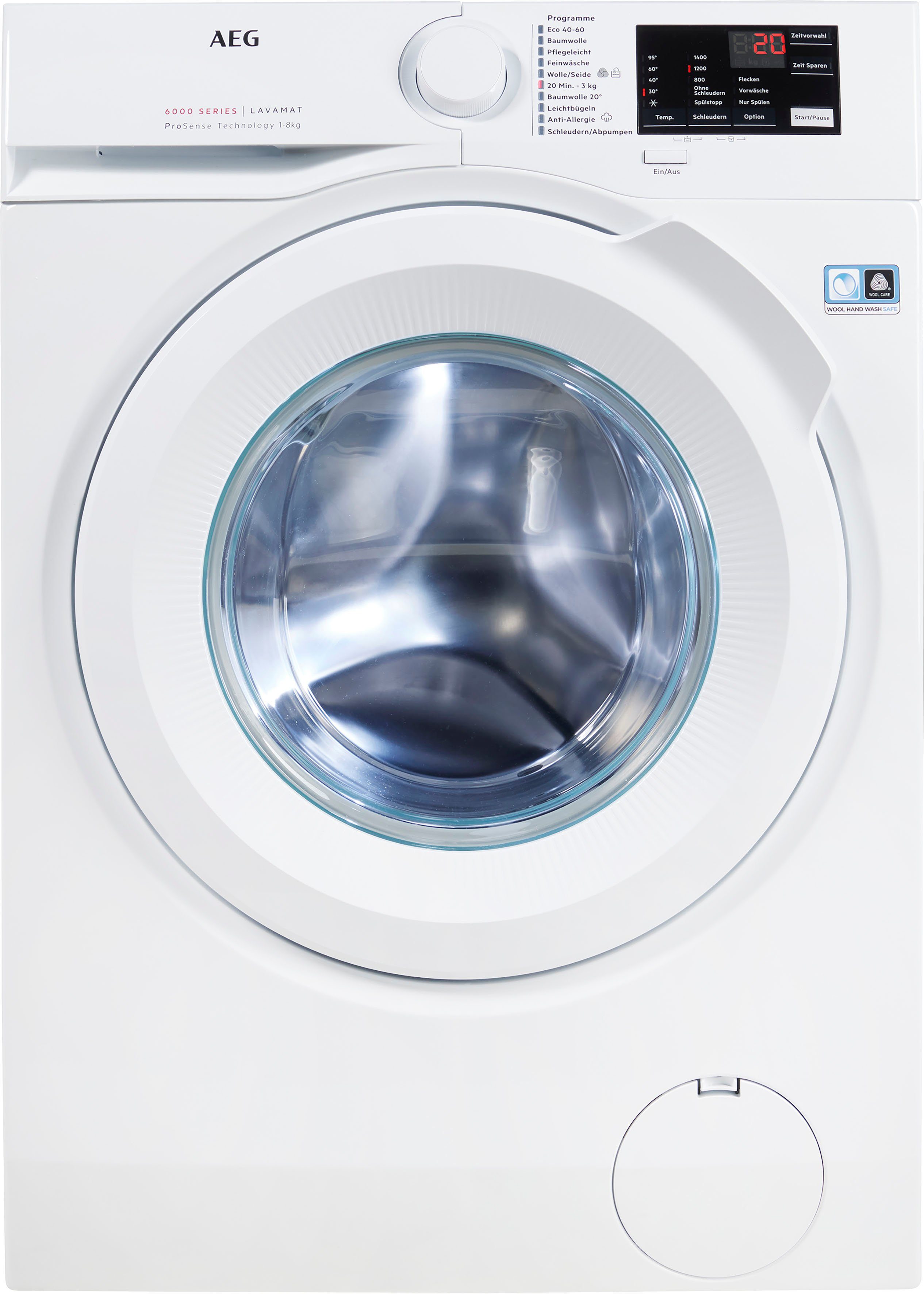 AEG Waschmaschine Serie 6000 L6FB480FL, 8 kg, 1400 U/min, Hygiene-/ Anti-Allergie Programm mit Dampf