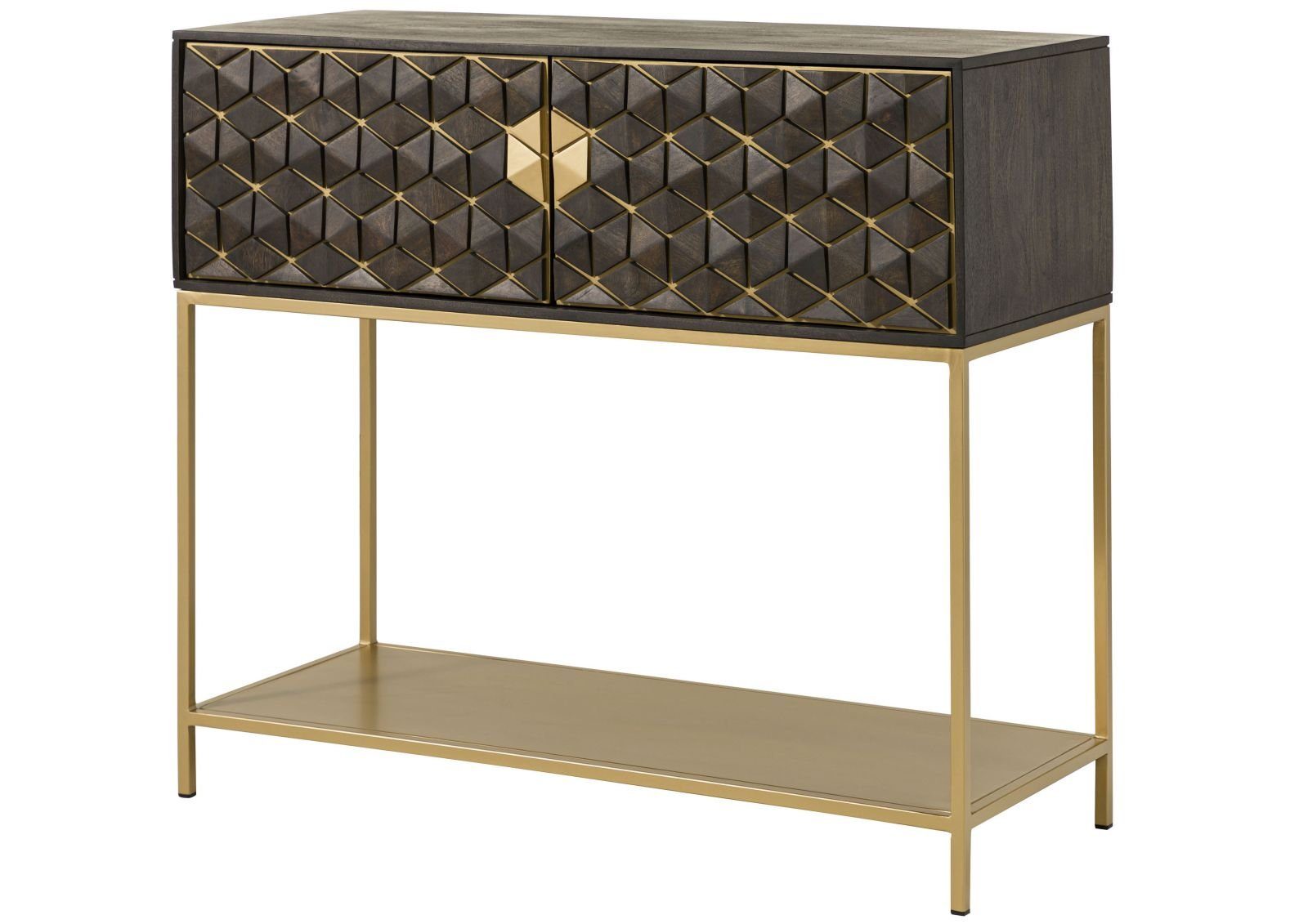 Massivmoebel24 Barschrank Bar Mango 122x50x110 grau geölt DIAMOND #113
