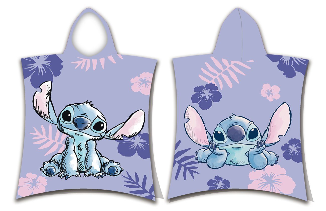 Lilo & Stitch Badeponcho Frottee-Poncho 100 % Baumwolle mit Kapuze Größe: 50 x 115 cm, Baumwolle, Kapuze