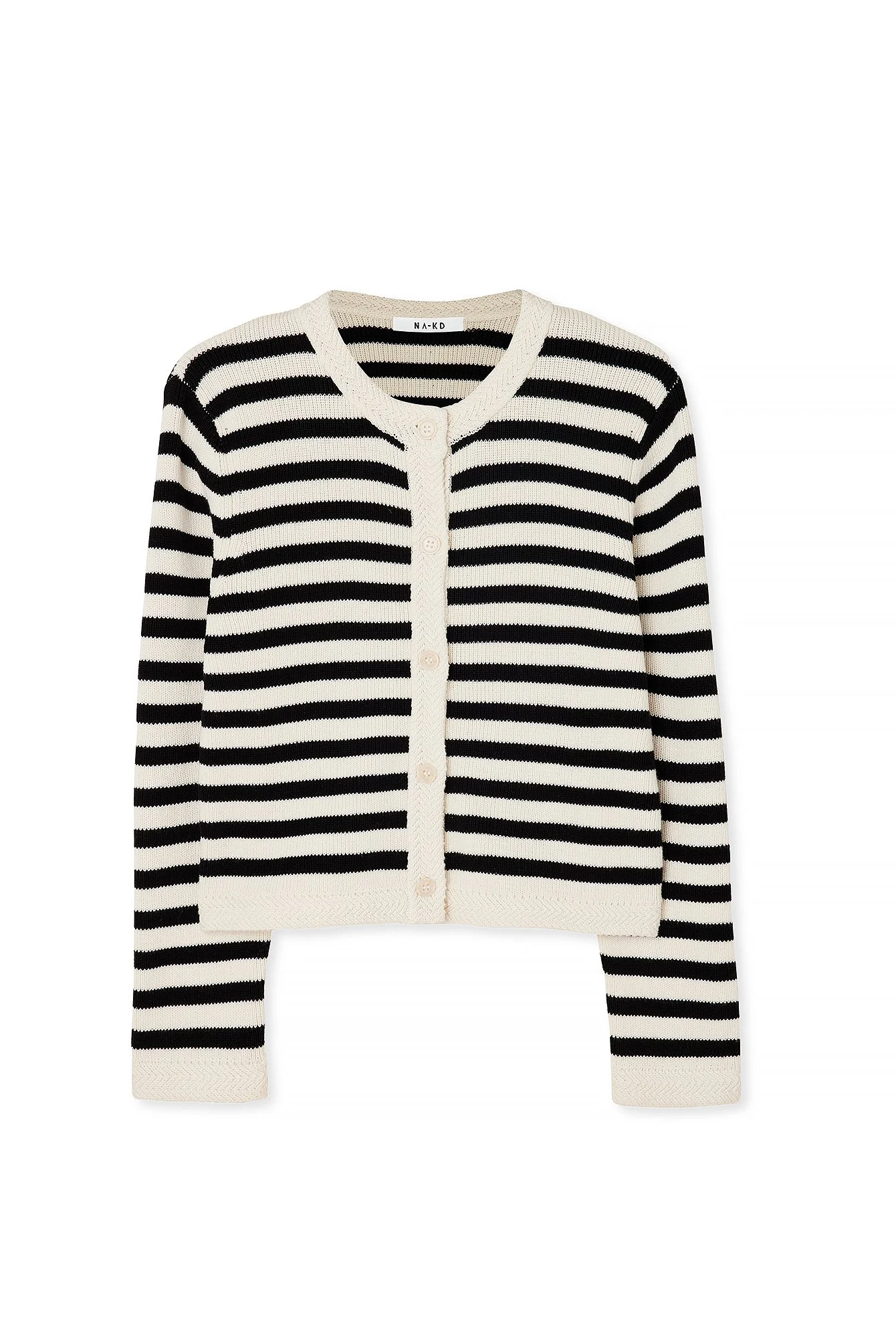 Gestreifte Strickjacke