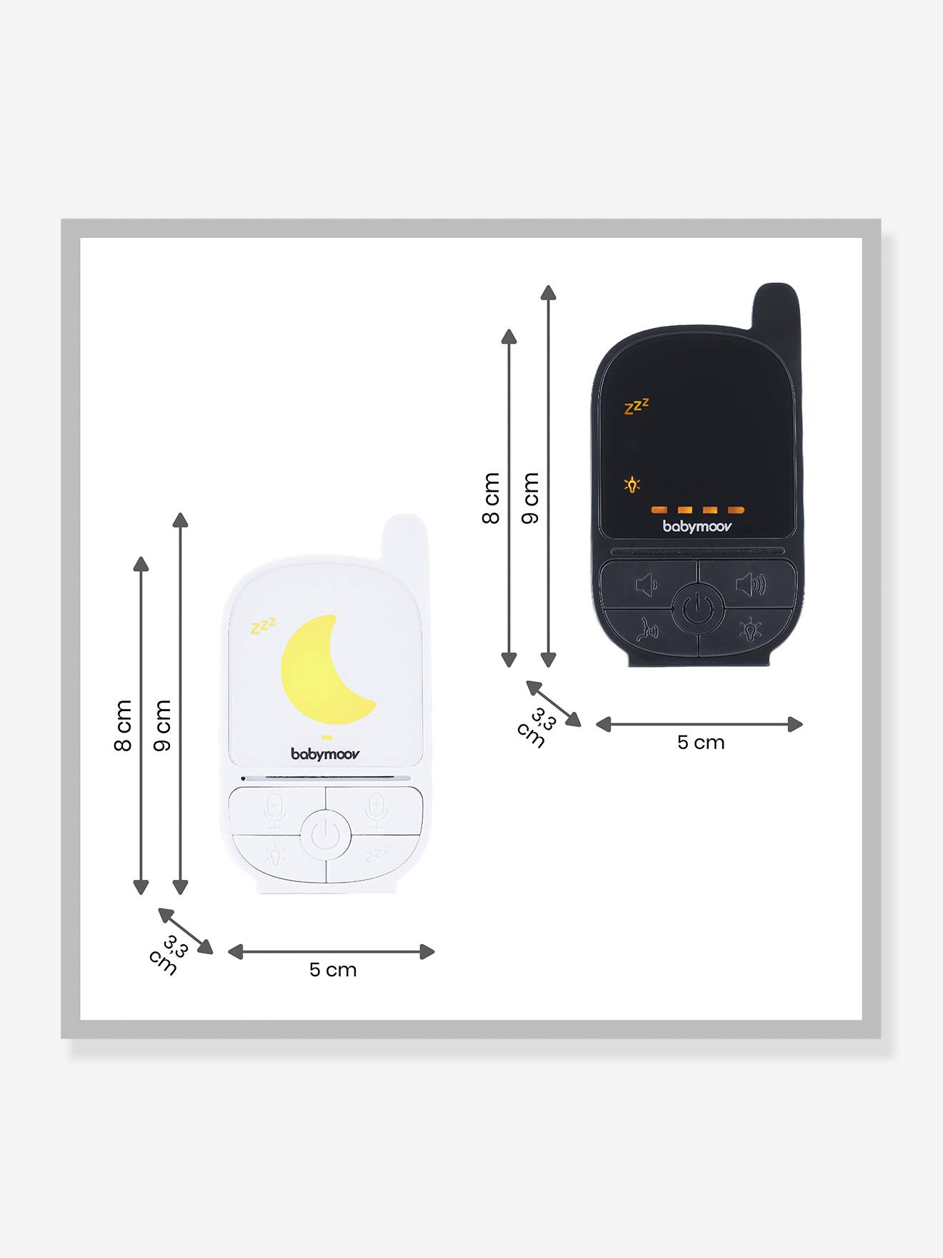Ecoute-bébé BABYMOOV Handy Care noir blanc