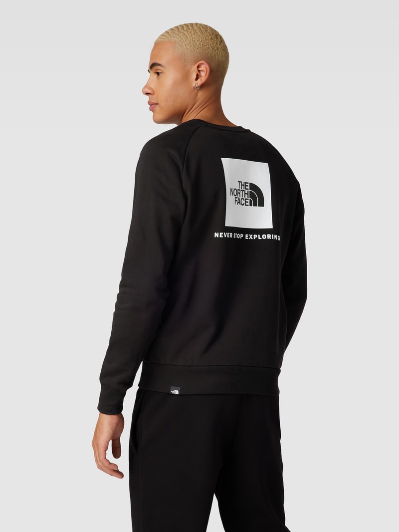 Sweatshirt mit Label-Print Modell 'RAGLAN' in schwarz