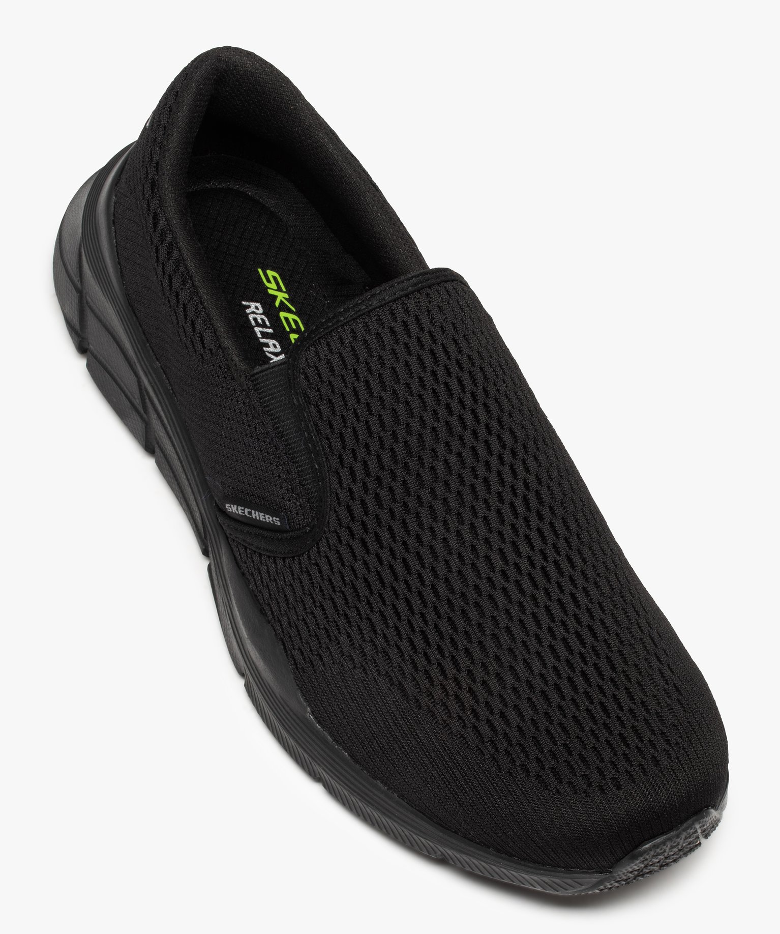 Baskets homme unies sans lacets – Skechers noir | GEMO