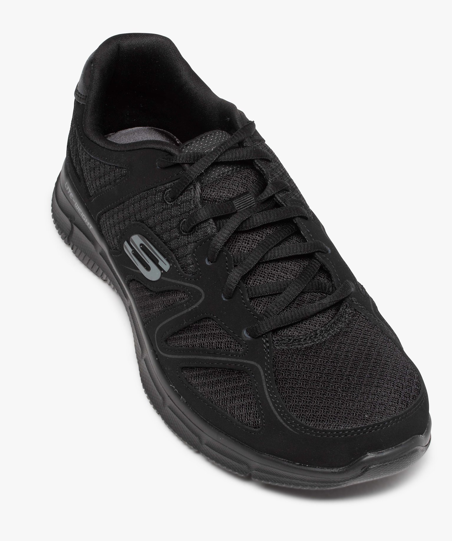 Baskets homme running unies dessus mesh – Skechers noir | GEMO