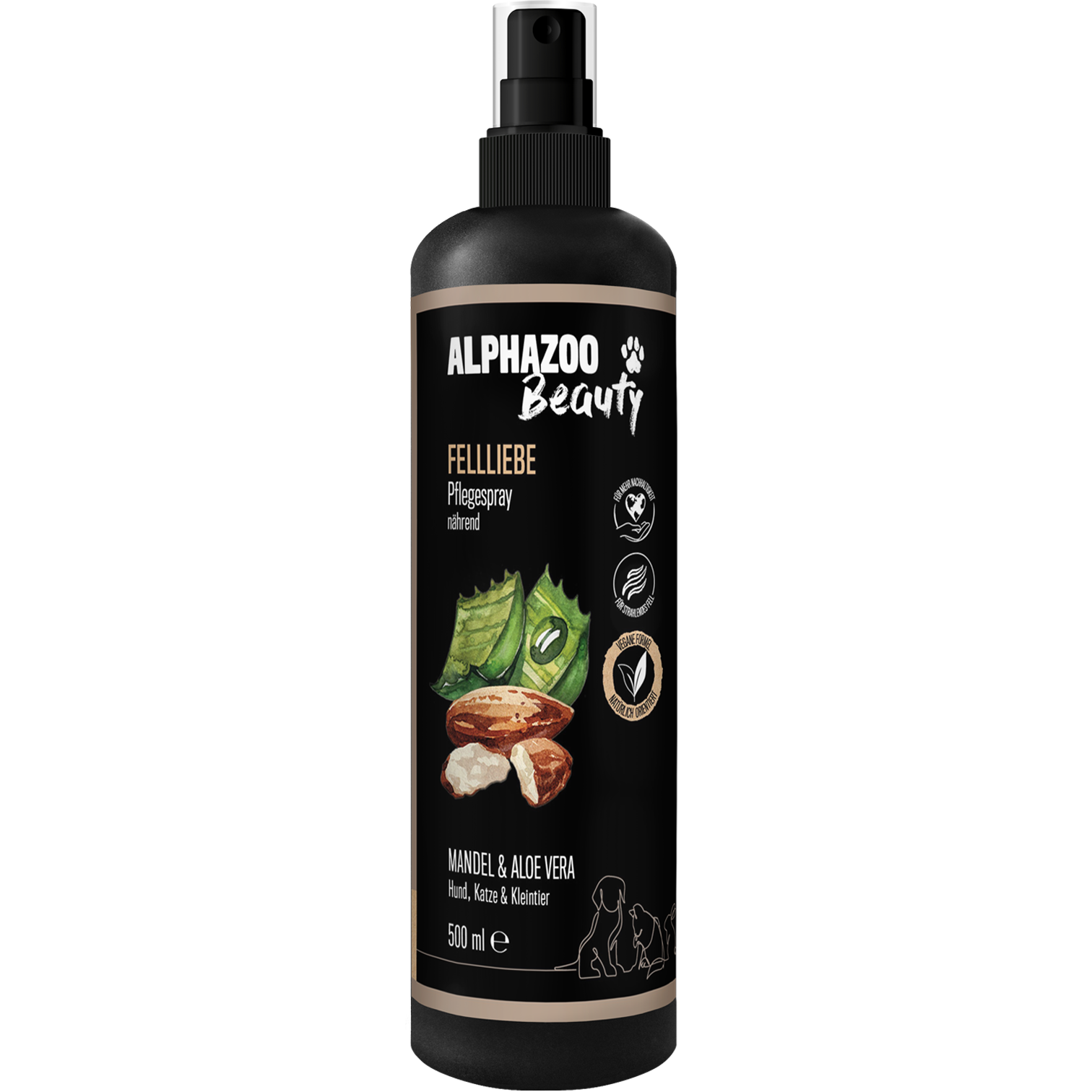 ALPHAZOO Fellpflege ALPHAZOO Fellliebe Pflegespray für Hunde, Katzen, Haus- & Hoftiere 500 ml