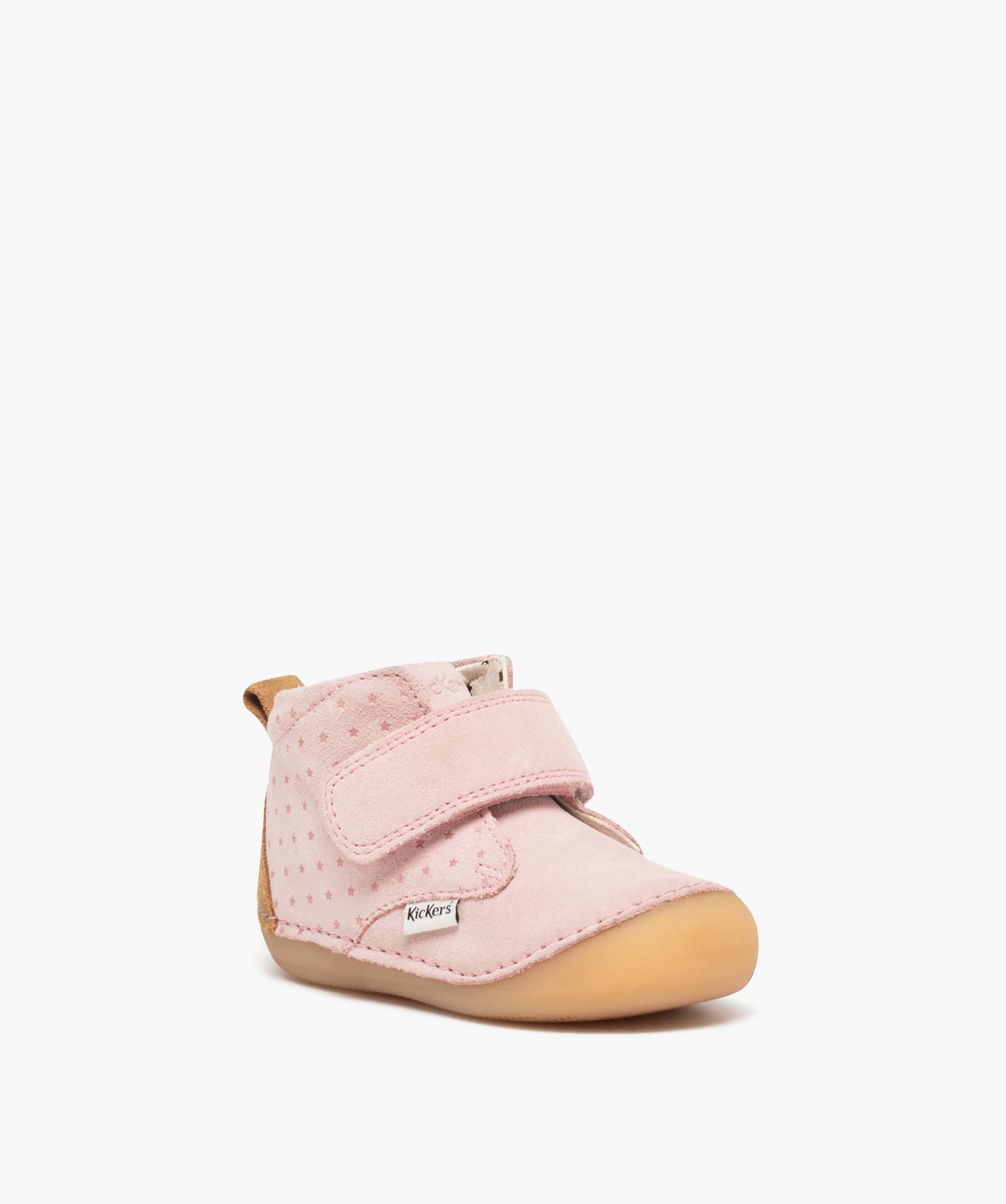 Chaussures premiers pas bébé fille bottillons en cuir sué... rose | GEMO