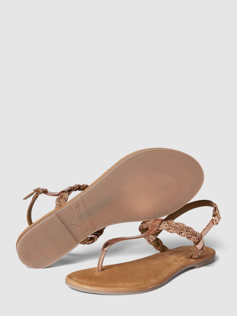 Zehentrenner mit Ziersteinbesatz in rose gold