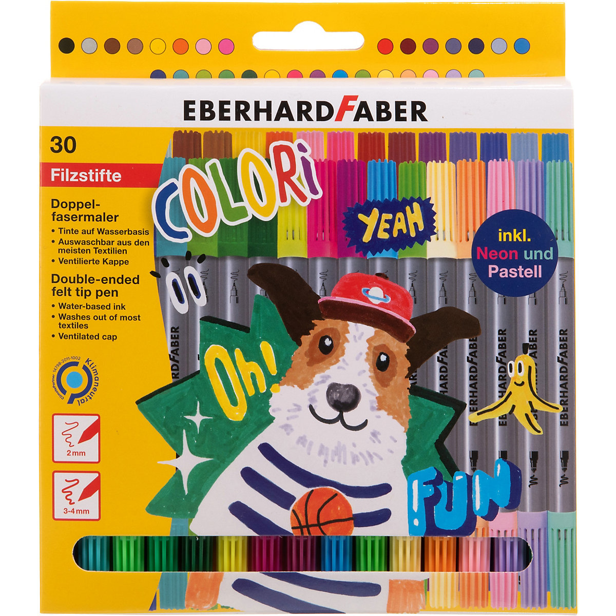 Doppel-Fasermaler COLORI, 30 Farben