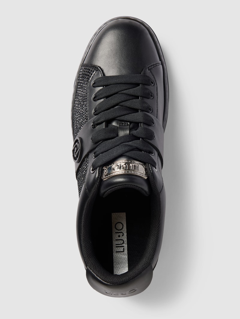 Sneakers mit Label-Details Modell 'CLEO' in schwarz