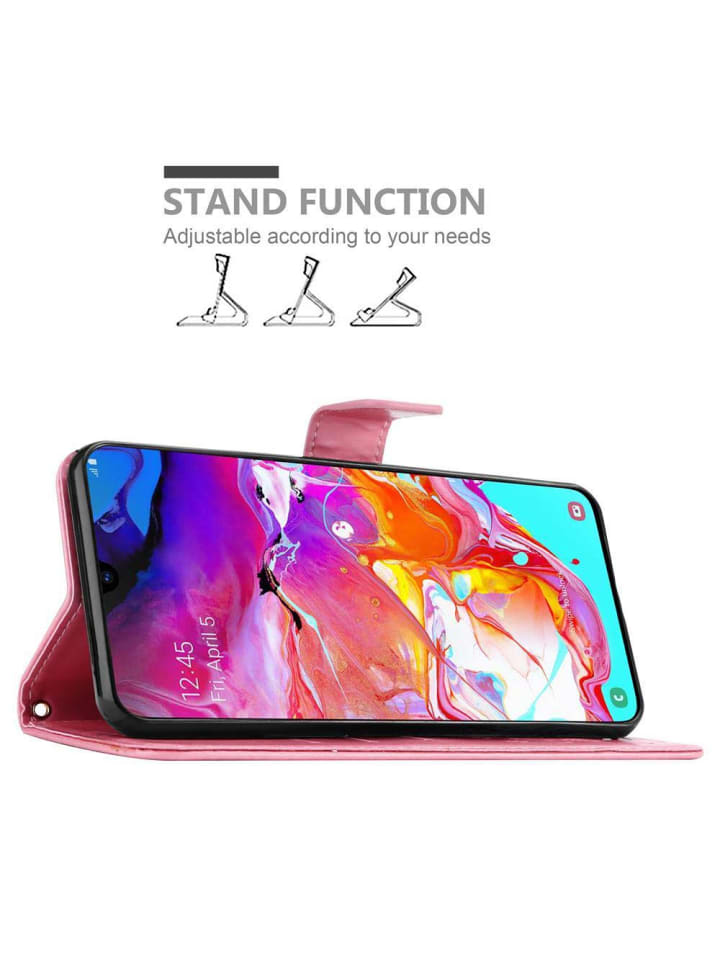 cadorabo Hülle für Samsung Galaxy A70 / A70s Blumen Design in FLORAL ROSA günstig kaufen onesize