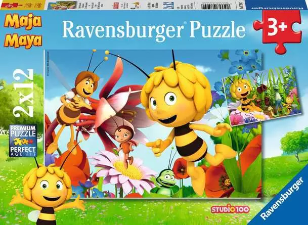 Kinderpuzzle ab 3 Jahren - Biene Maja auf der Blumenwiese - 12 Teile