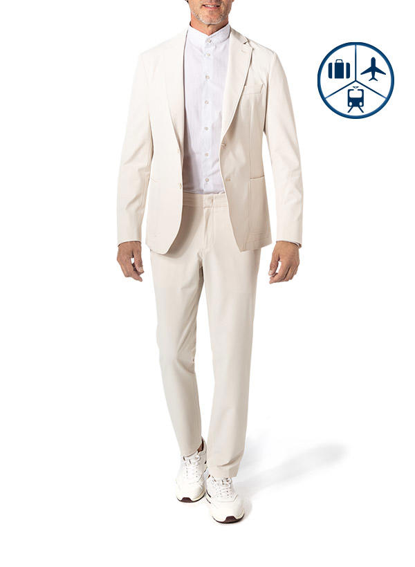 BOSS Black, Reise-Anzug Hanry-Genius, Slim Fit, Performance-Stretch halbgefüttert, creme