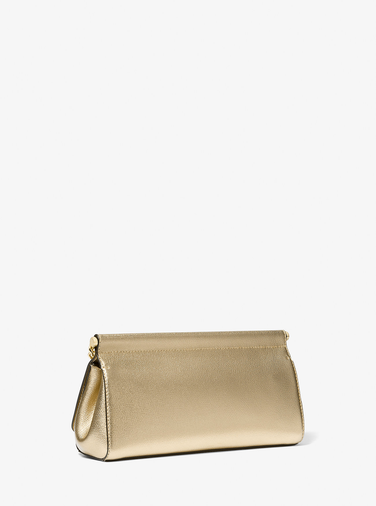 Carmine Medium Metallic Pebbled Leather Pochette - PALE GOLD