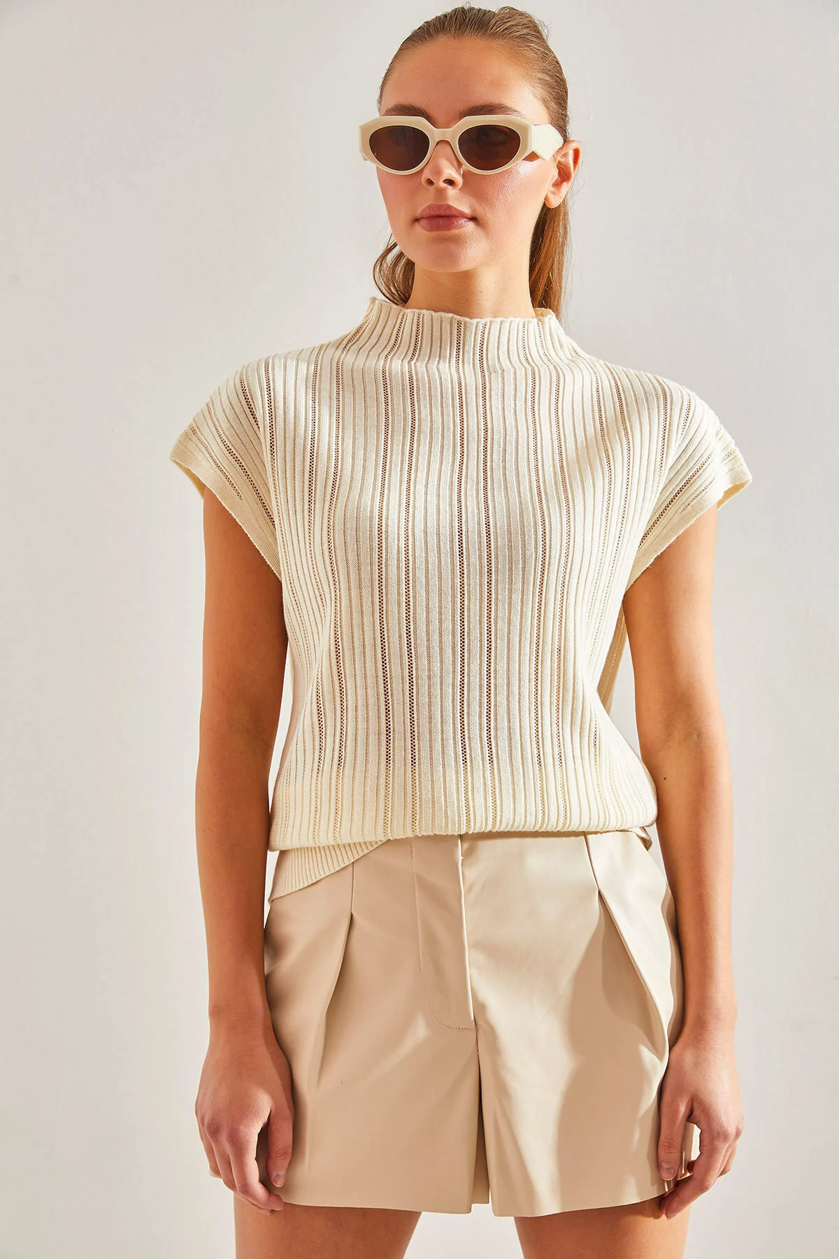 Bianco Lucci  Geformte Strickbluse für Damen20246046