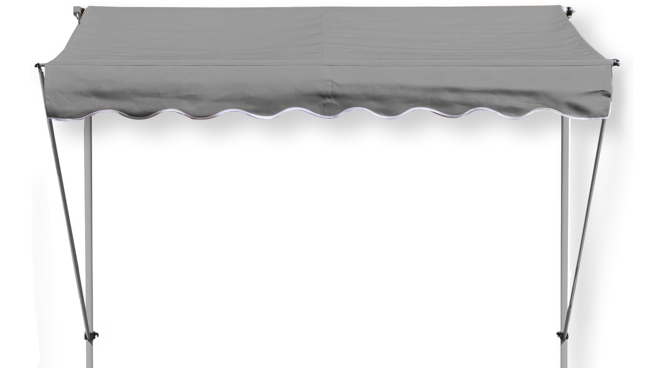 Grasekamp Klemmmarkise Ontario 205x130cm Grau Balkonmarkise höhenverstellbar von 200 cm – 320 cm