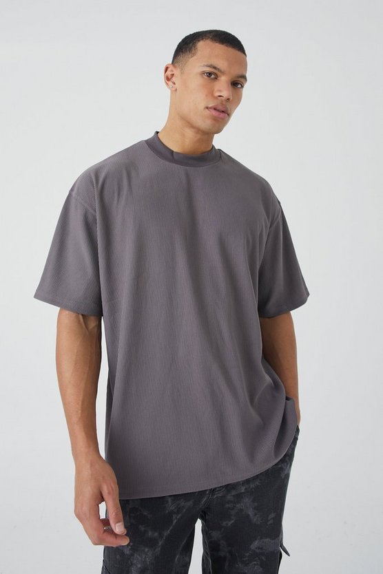 Tall geripptes Oversize Ottoman T-Shirt