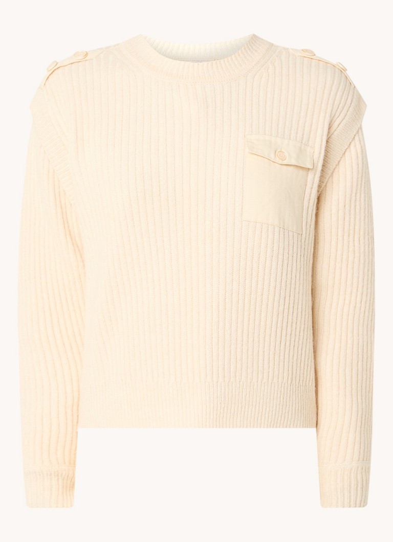 Maglione a coste Sessùn Honorius in misto lana con taschino sul petto.