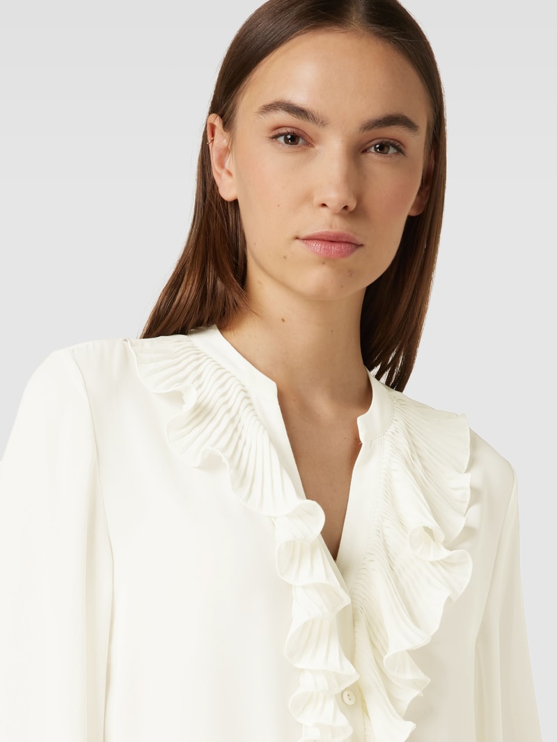 Bluse mit Volants in weiss