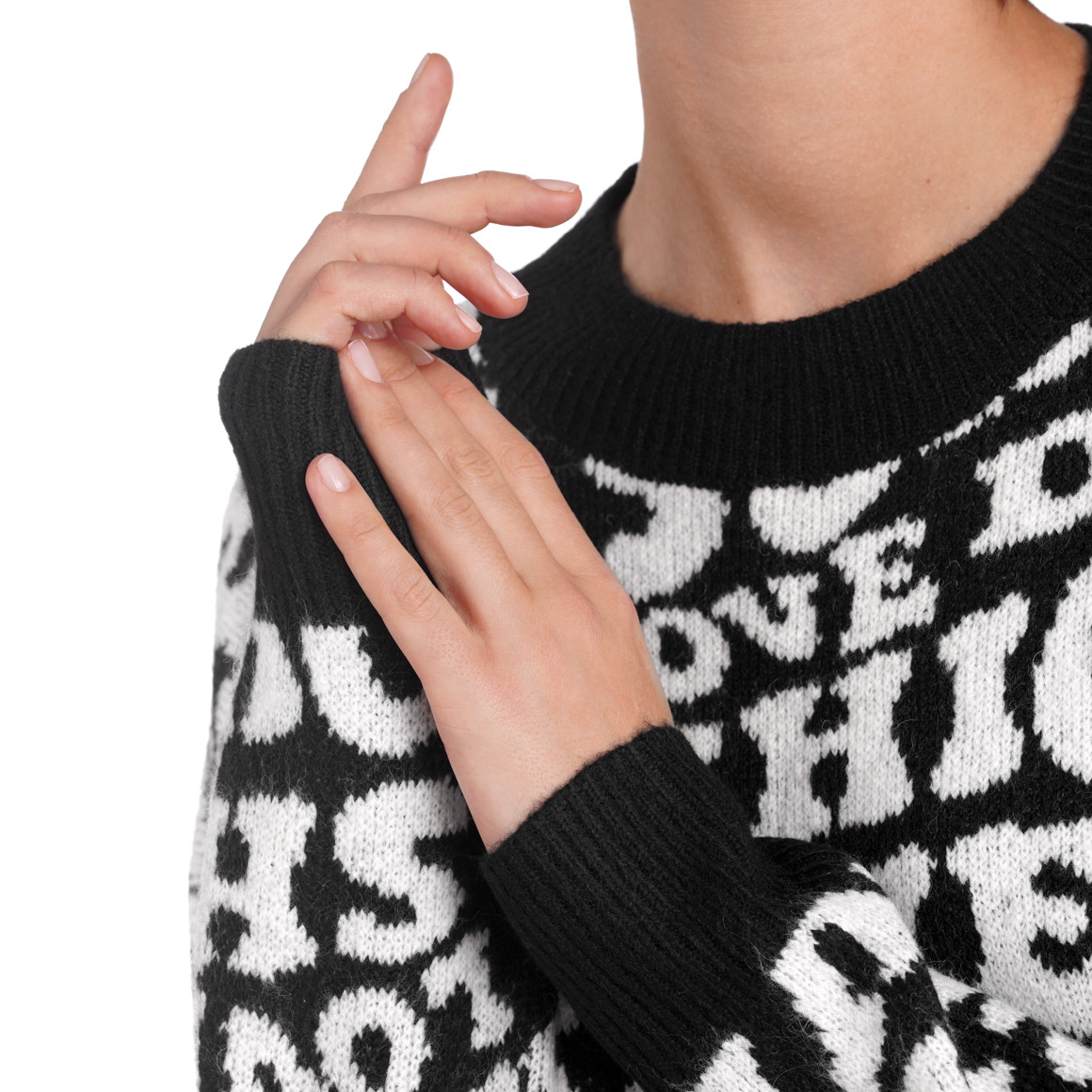 Damen Strickpullover mit Schriftzügen