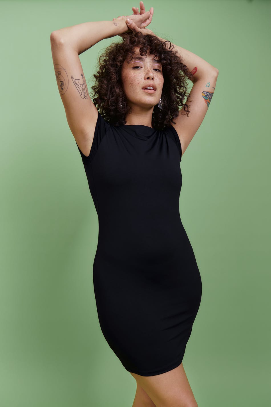 Stretchy boatneck mini dress