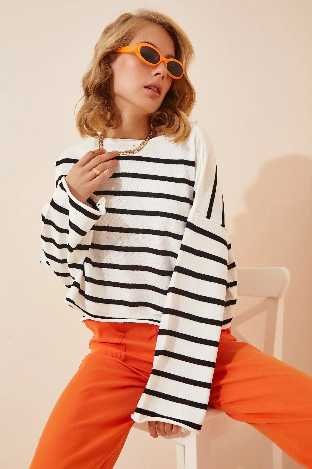 Happiness İstanbul  Pullover - Weiß - Regular Fit