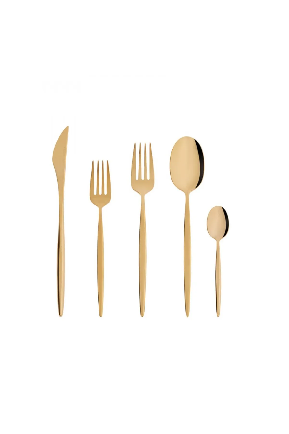 Karaca  Lizbon Gold 30-teiliges Besteckset für 6 Personen mit Box, Edelstahl, 30 Stück Goldenes Besteck