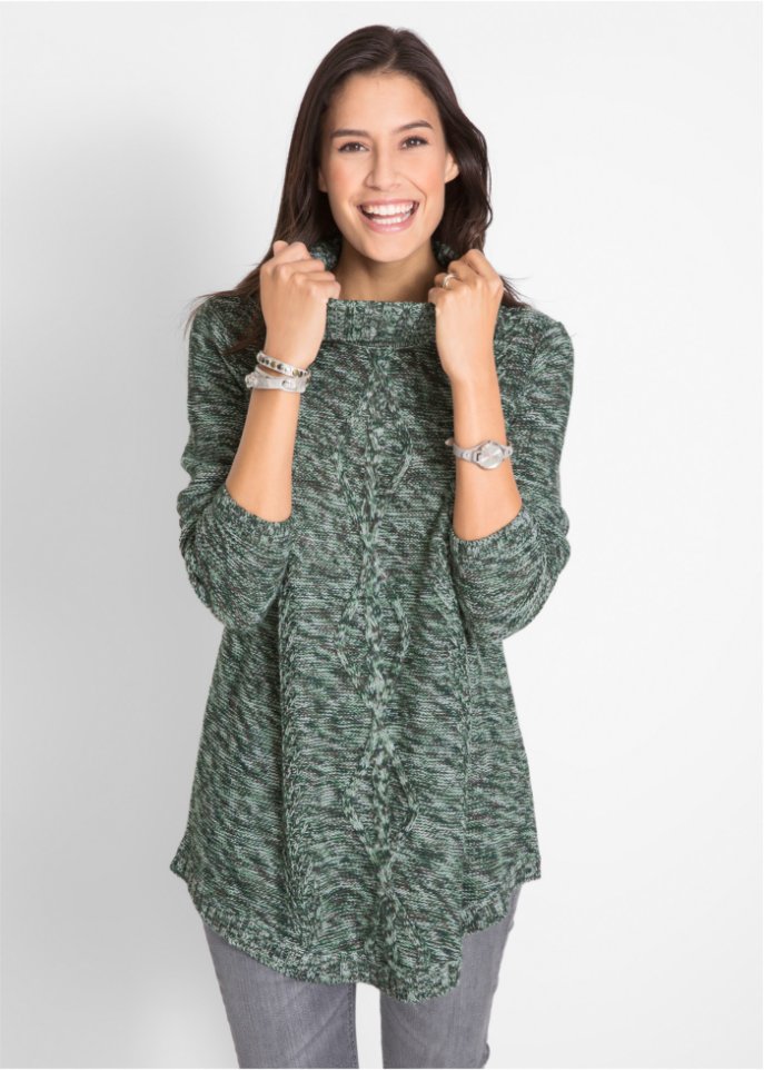 Poncho-Pullover, Langarm