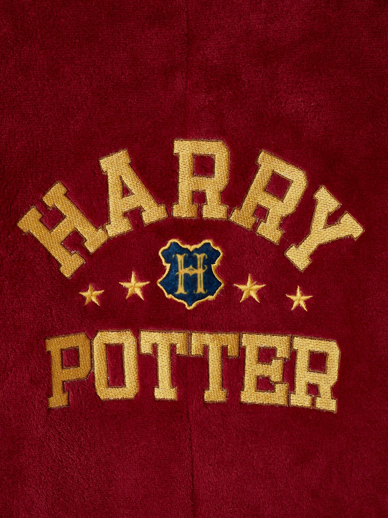 Surpyjama Harry Potter garçon en polaire rouge fonce uni avec decor