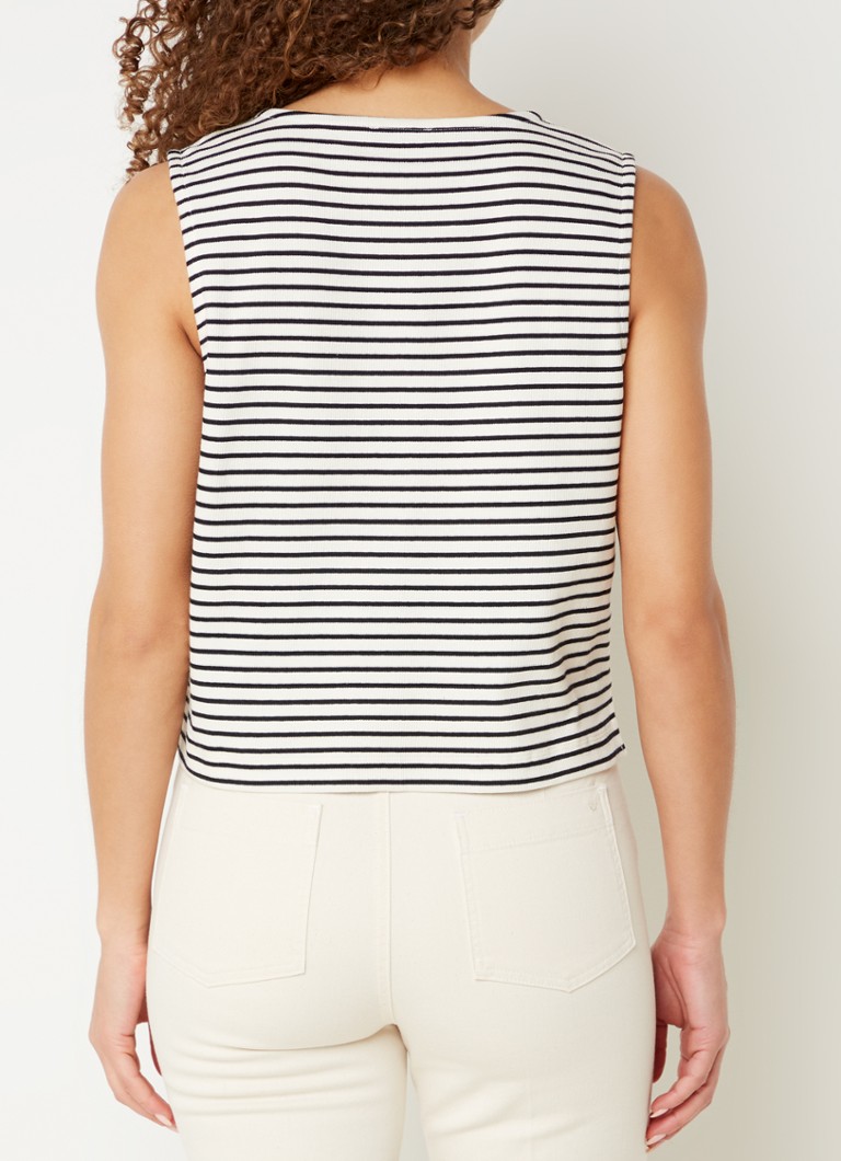 Whistles Rib knitted top with stripe print