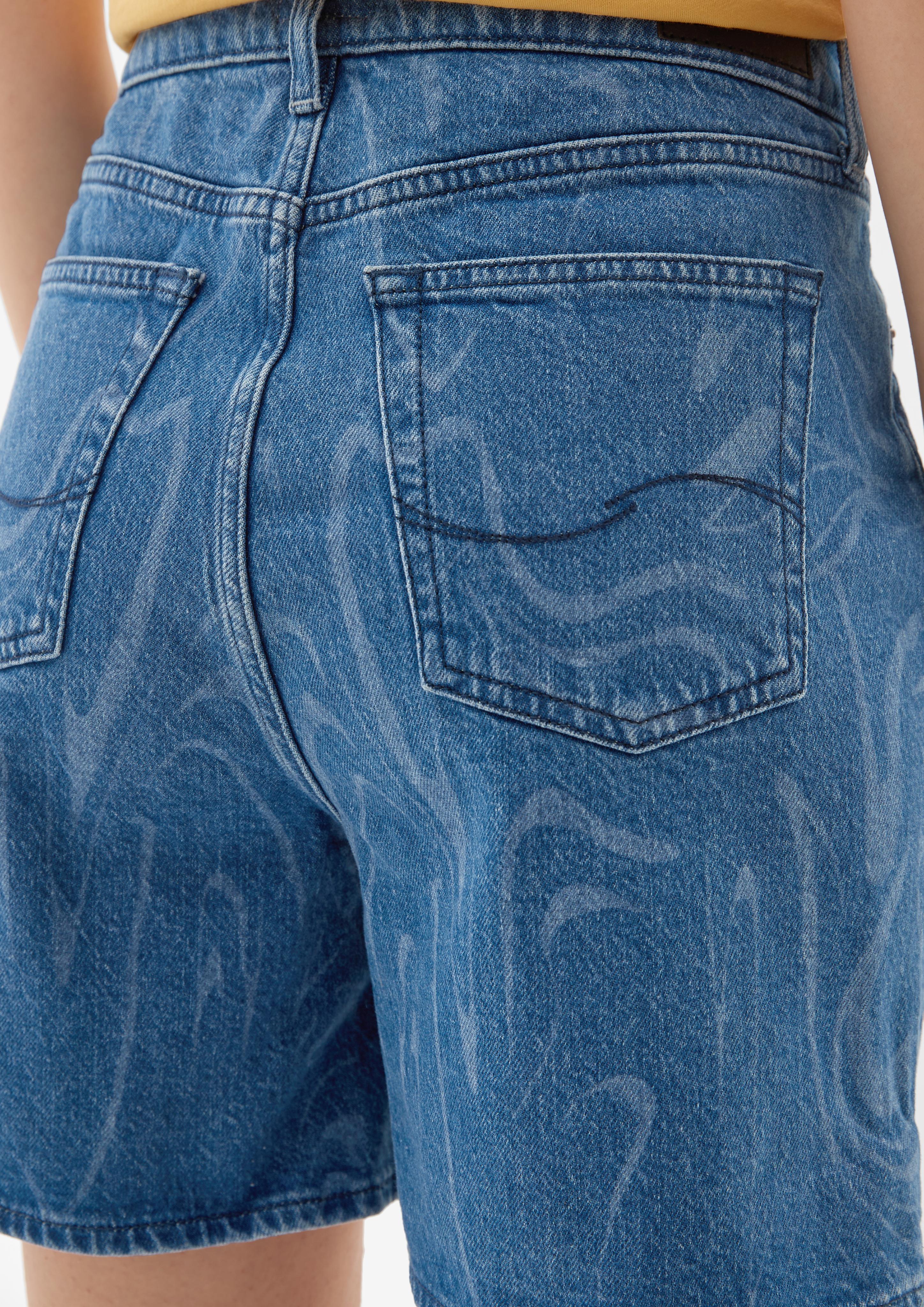 Jeans-Shorts Mom / Relaxed Fit / High Rise / Straight Leg / Allover-Muster  2131041-56Z9