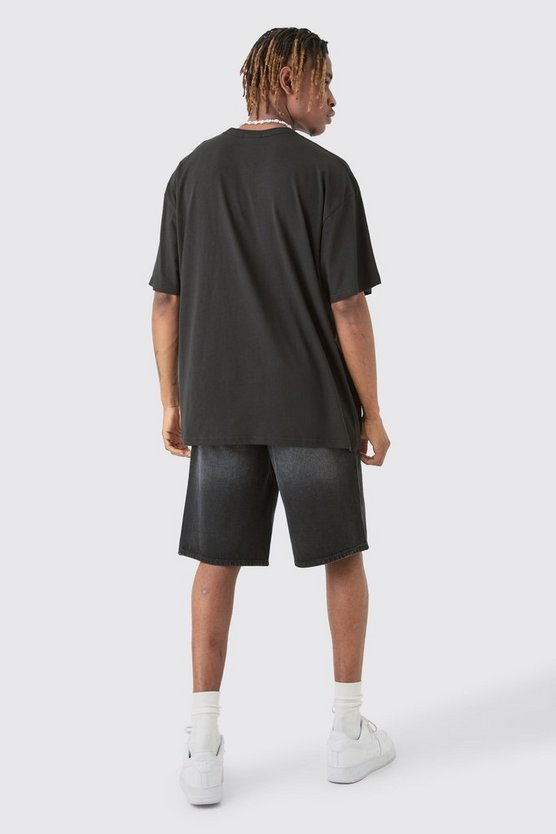 Tall Oversize T-Shirt mit floraler Stickerei