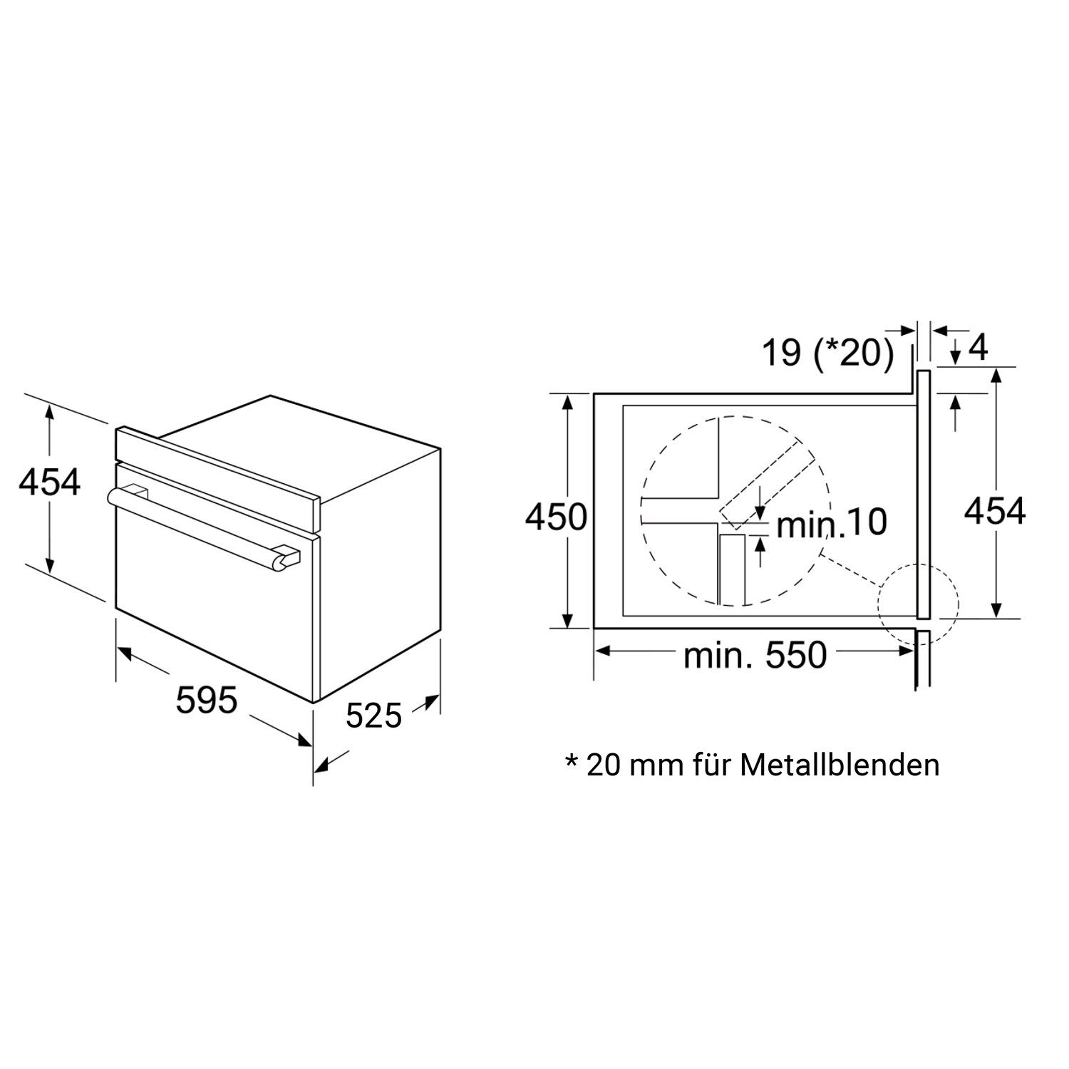 KKT KOLBE Einbaubackofen Einbau-Mikrowelle EBMS4503S, DampfClean, Mikrowelle und Dampfgarer / 60cm / 34 l / Autark / Heißluft / Grill