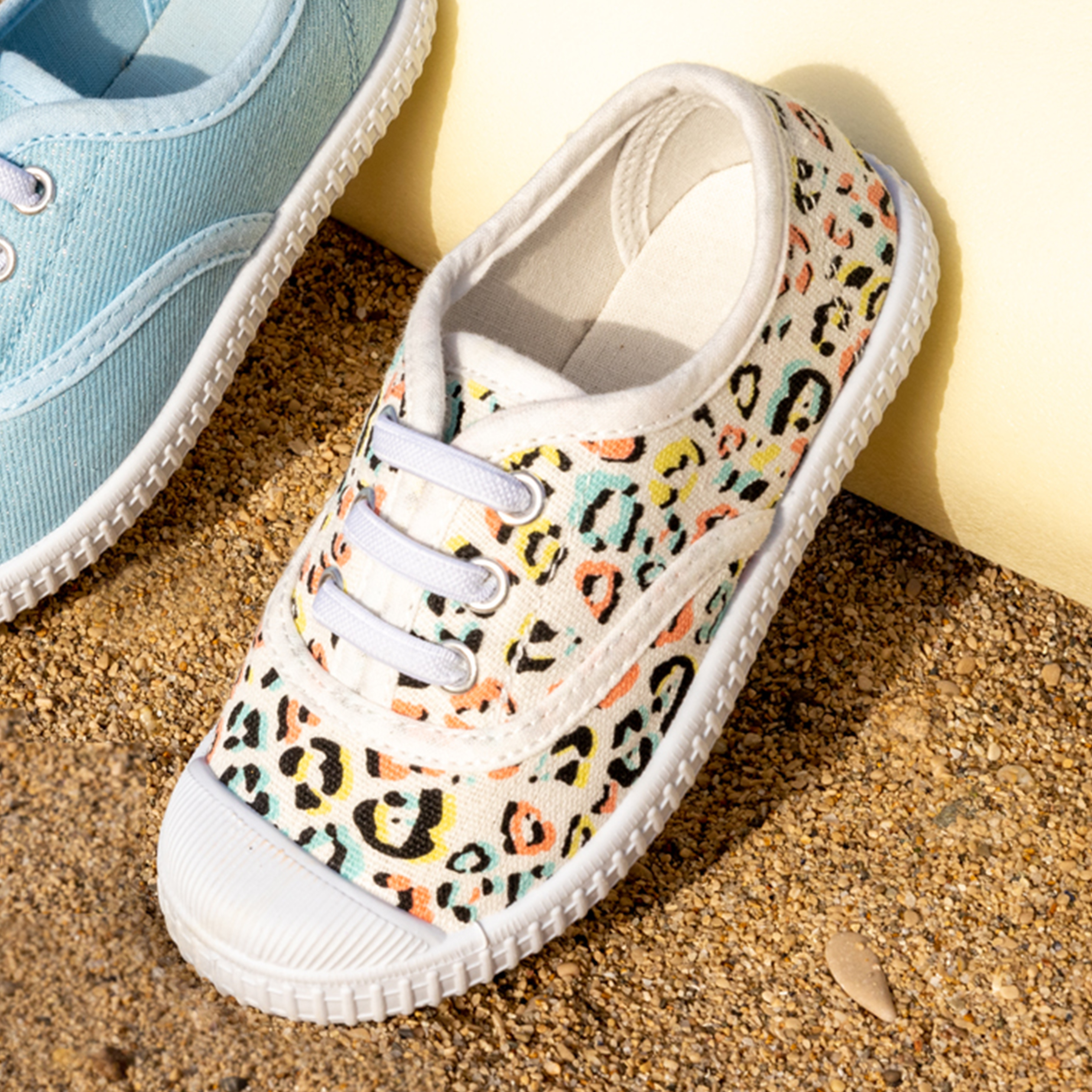 Tennis en toile à lacets multicolore fille | La Halle
