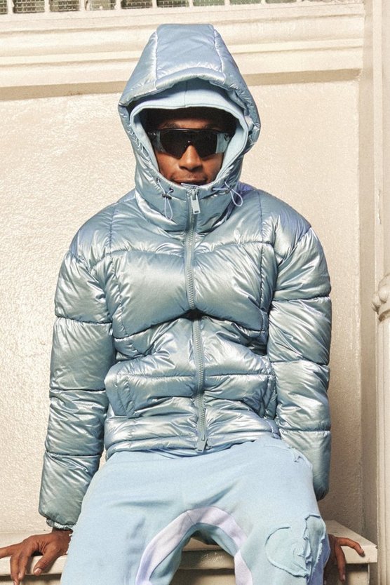 Steppjacke in Metallic-Optik