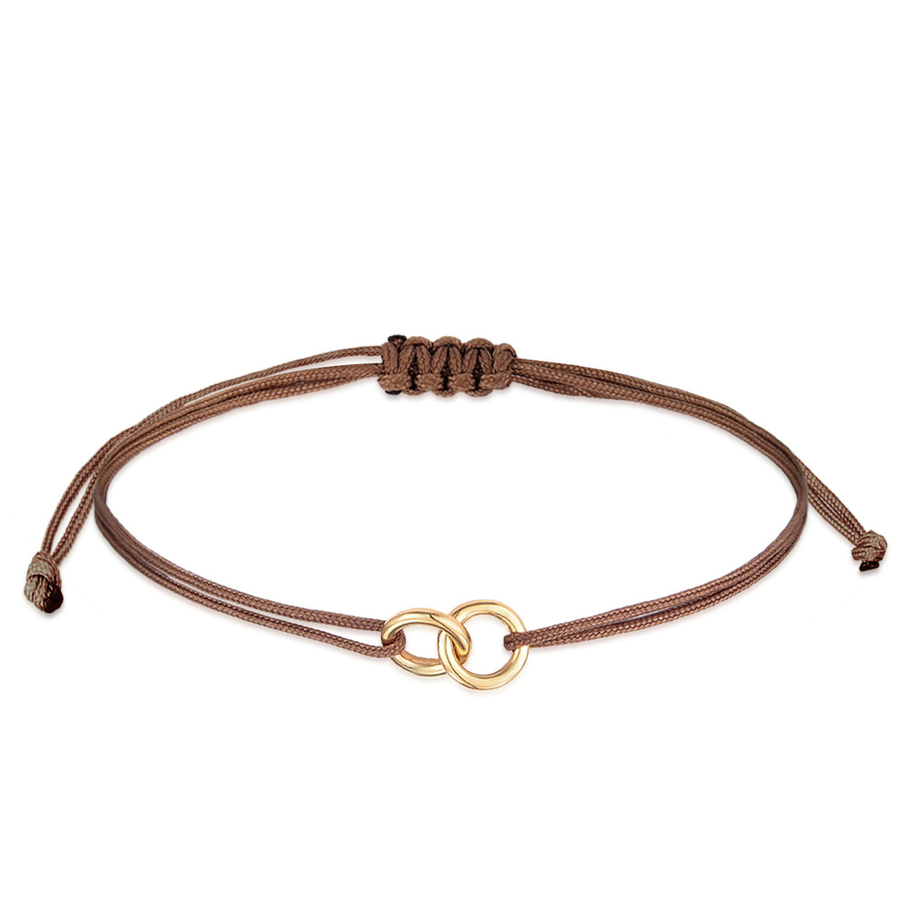 Elli Elli Bracelet Femmes cercle géo minimaliste avec nylon brun en argent sterling 92 Bracelet