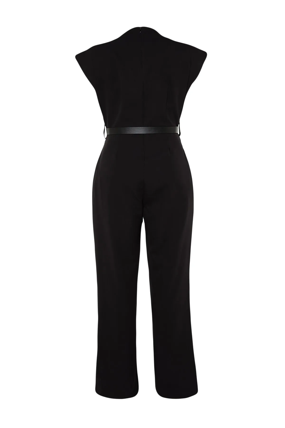 Trendyol Curve  Schwarzer gewebter Overall mit Gürtel TBSSS23BG00004