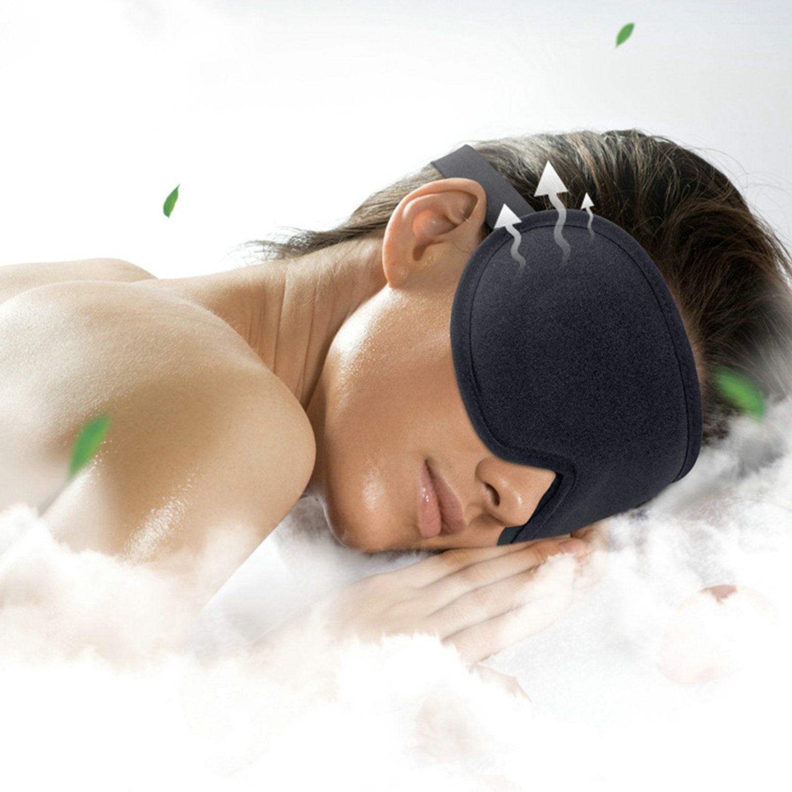farfi Gesichtsmaske Unisex 3D verstellbare Verdunkelungs-Schlafaugenmaske, elastisch,einstellbar,atmungsaktiv,Schattierung