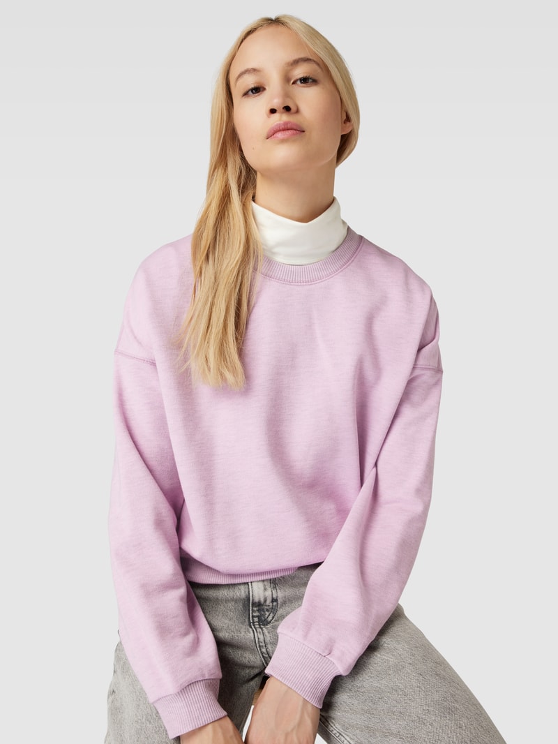 Sweatshirt mit Rundhalsausschnitt und überschnittenen Schultern in rosa