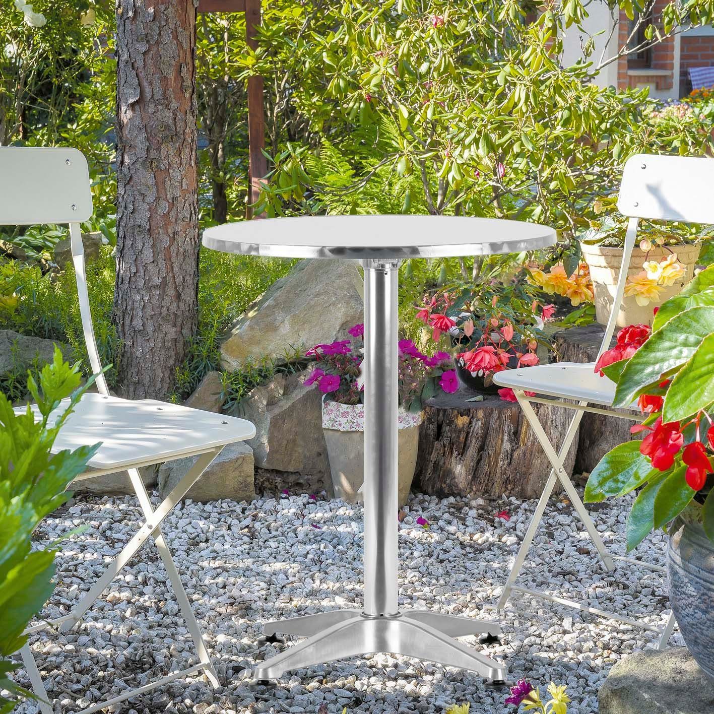 EASYmaxx Stehtisch klappbar Bistrotisch 2in1 Ø 60cm 115cm, Hochzeit, Party, Geburtstag