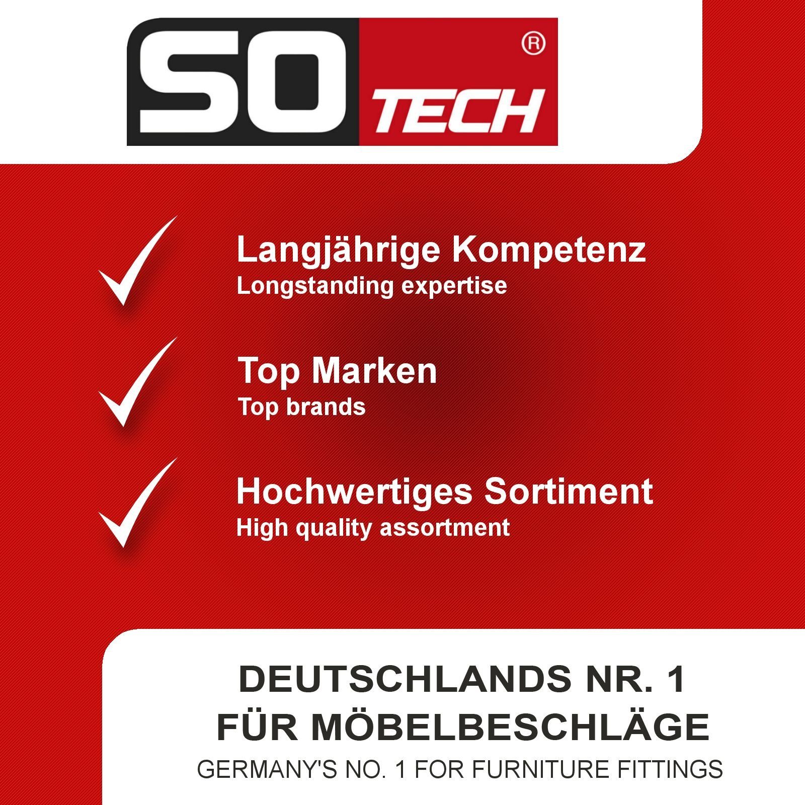 SO-TECH® Möbelgriff Zoe Schubladengriff Griff Bogengriff Bügelgriff BA 128 mm (1-St), Edelstahloptik matt