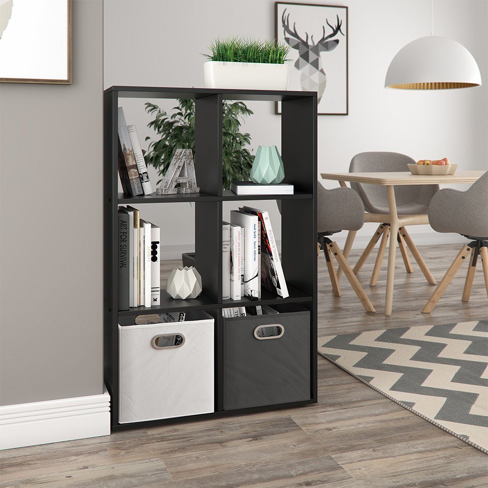 Vicco Raumteiler Würfelregal Bücherregal Schwarz