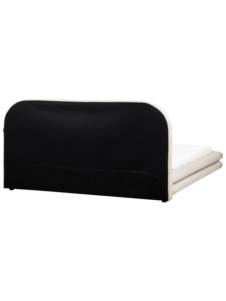 Beliani Doppelbett LAVARDENS in Beige/Schwarz - (W) 201 x (H) 107 x (L) 222 cm günstig kaufen onesize