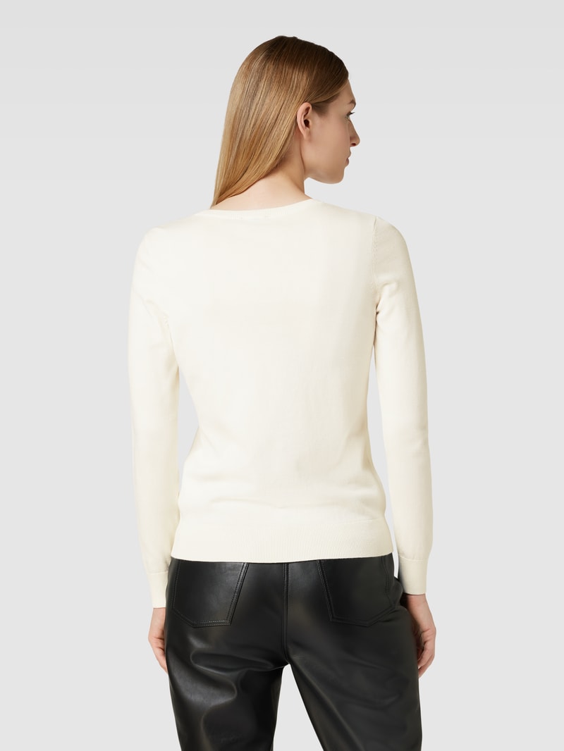 Strickpullover mit Rundhalsausschnitt in offwhite