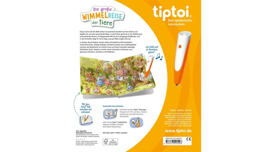 Ravensburger tiptoi - Die große Wimmelreise der Tiere, Ein tierisch verrückter Suchspaß