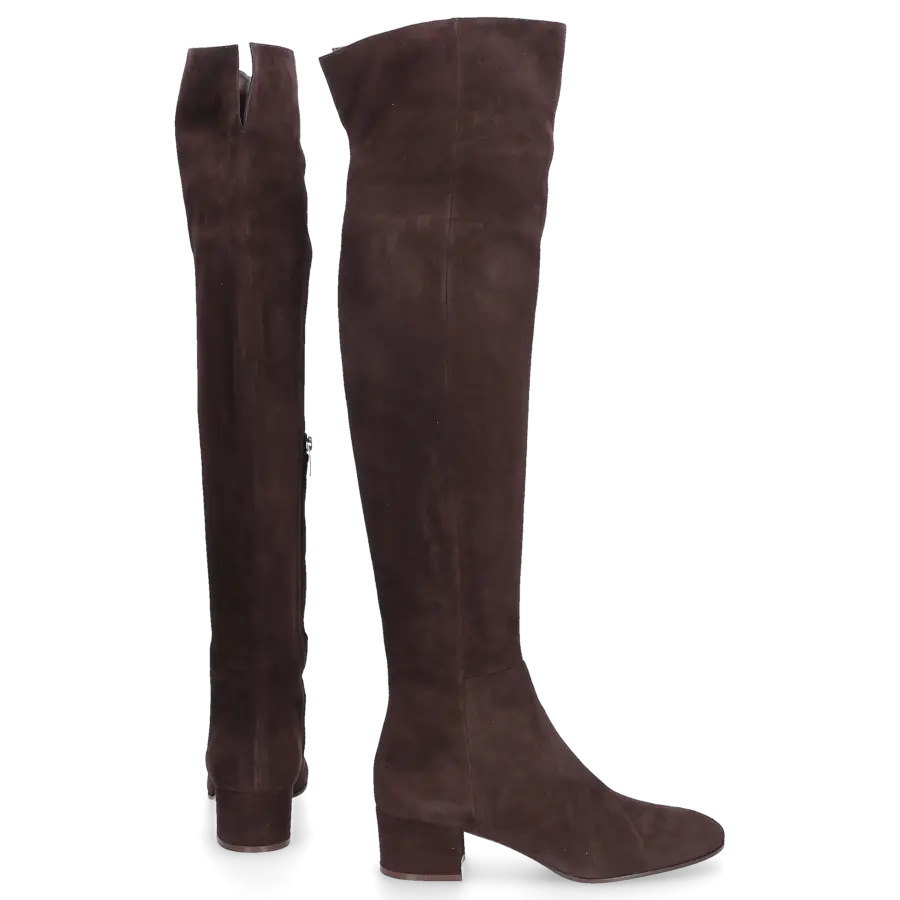 Gianvito Rossi - Stiefel ROLLING MID BOOT Veloursleder - braun