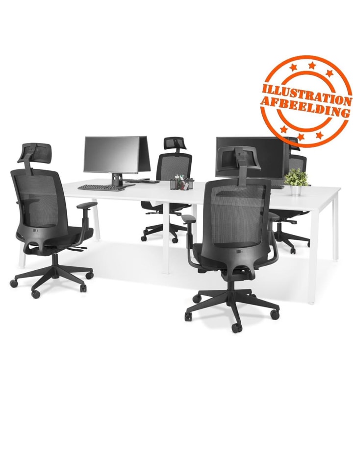KADIMA DESIGN Schreibtisch XXL-Arbeitsplatz ergonomisch, 280 x 140cm in Braun-Weiß günstig kaufen onesize